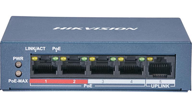DS-3E0105P-EM(B) Hikvision 4 Port PoE Switch DS-3E0105P-E/M(B)(O-STD) - Image 1